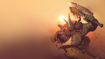 warrior Grommash Hellscream orc axe video game World of Warcraft HD Desktop Wallpaper | Background Image