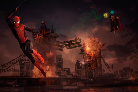 Tower Bridge Mysterio (Marvel Comics) spider man movie Spider-Man: Far From Home HD Desktop Wallpaper | Background Image