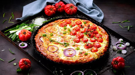 quiche still life tomato food meal HD Desktop Wallpaper | Background Image