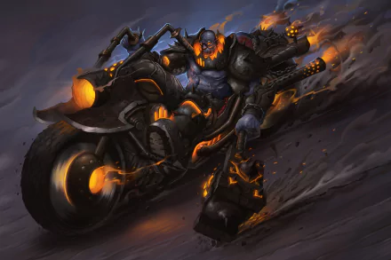 hammer motorcycle fantasy orc HD Desktop Wallpaper | Background Image
