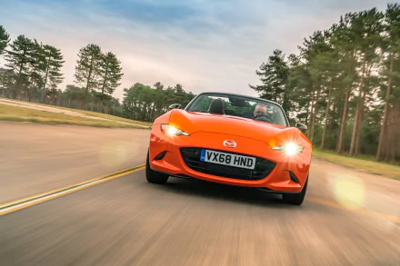 orange car car Mazda vehicle Mazda MX-5 HD Desktop Wallpaper | Background Image