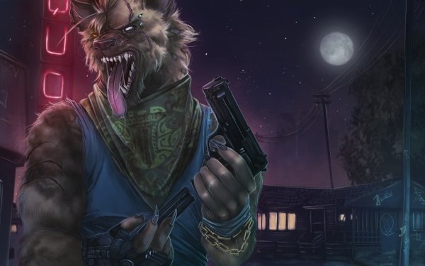 Dark Creature Night Gun Moon Weapon HD Wallpaper | Background Image