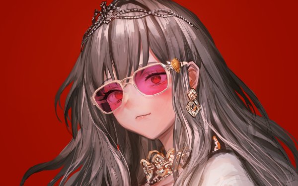 Anime Original Sunglasses Brown Hair Jewelry HD Wallpaper | Background Image