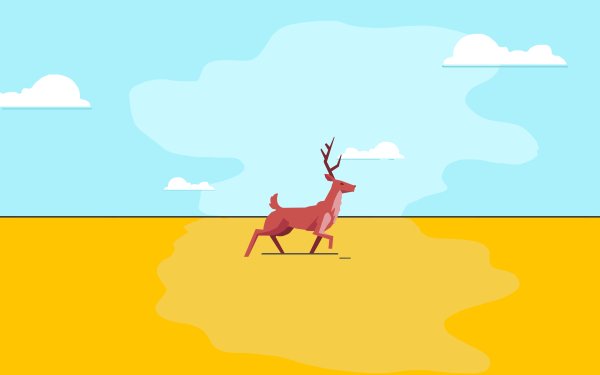 Animal Deer Sky Cloud Minimalist HD Wallpaper | Background Image