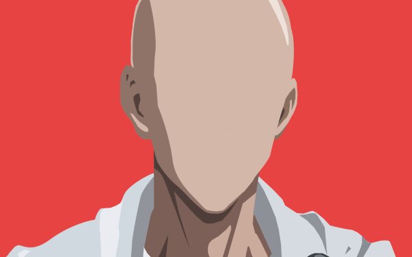 Anime One-Punch Man Saitama Bald Superhero Minimalist Vector Close-Up HD Wallpaper | Background Image
