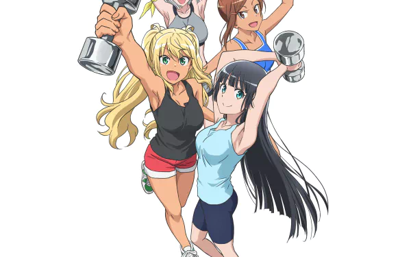 Gina Boyd Ayaka Uehara Akemi Souryuuin Hibiki Sakura Anime How Heavy Are the Dumbbells You Lift? HD Desktop Wallpaper | Background Image