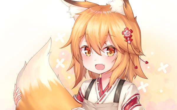 Anime The Helpful Fox Senko-san Senko-san Tail Blush Orange Eyes Orange Hair Animal Ears HD Wallpaper | Background Image