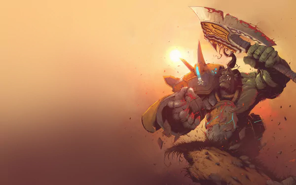 warrior Grommash Hellscream orc axe video game World of Warcraft HD Desktop Wallpaper | Background Image