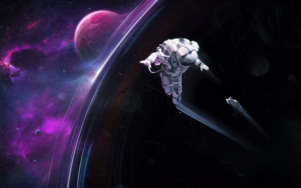 Sci Fi Astronaut Space Black Hole HD Wallpaper | Background Image