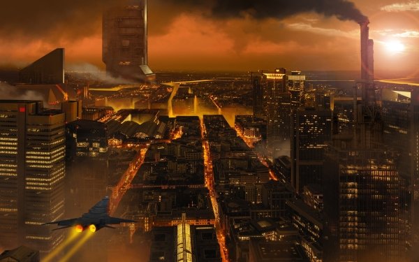 Sci Fi City Building Cityscape HD Wallpaper | Background Image