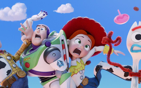 Buzz Lightyear Jessie (Toy Story) Forky (Toy Story) Woody (Toy Story) movie Toy Story 4 HD Desktop Wallpaper | Background Image