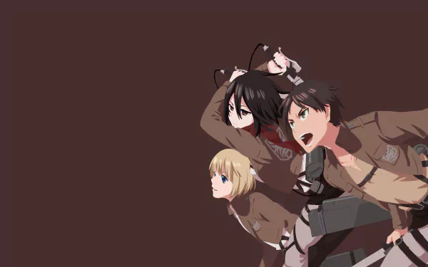 Mikasa Ackerman Eren Yeager Armin Arlert Anime Attack on Titan Eren & Mikasa HD Desktop Wallpaper | Background Image