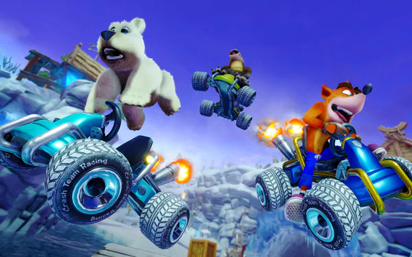polar bear Crash Bandicoot (Character) video game Crash Team Racing HD Desktop Wallpaper | Background Image