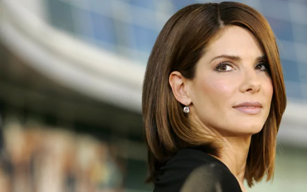 brown eyes brunette short hair face American actress Celebrity Sandra Bullock HD Desktop Wallpaper | Background Image