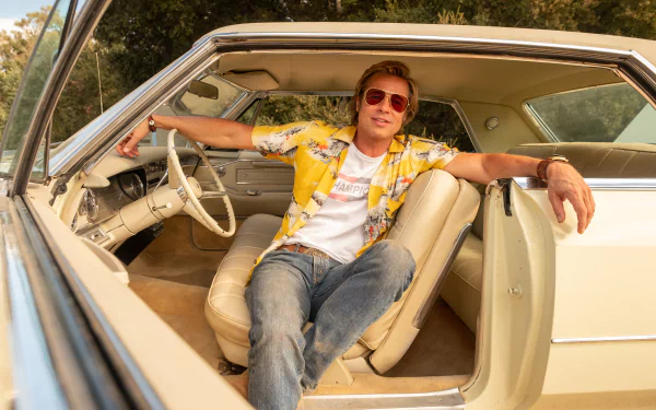 Cliff Booth Brad Pitt movie Once Upon A Time In Hollywood HD Desktop Wallpaper | Background Image