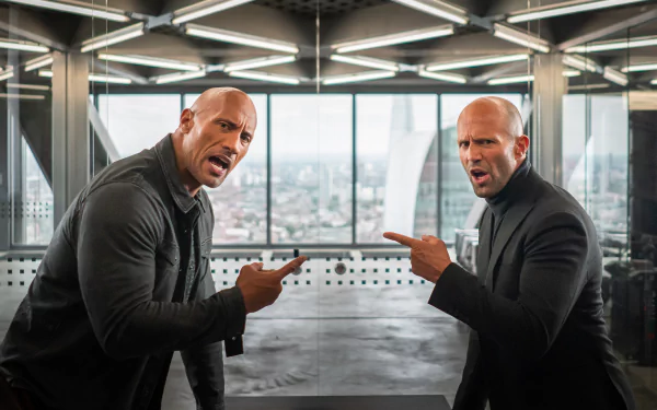 Jason Statham Deckard Shaw Luke Hobbs Dwayne Johnson movie Fast & Furious Presents: Hobbs & Shaw HD Desktop Wallpaper | Background Image
