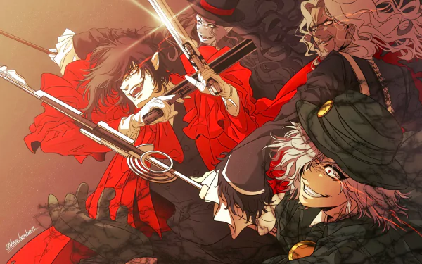 Edmond Dantes (Fate/Grand Order) Alucard (Hellsing) Fate/Grand Order Hellsing Anime crossover HD Desktop Wallpaper | Background Image
