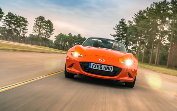 orange car car Mazda vehicle Mazda MX-5 HD Desktop Wallpaper | Background Image