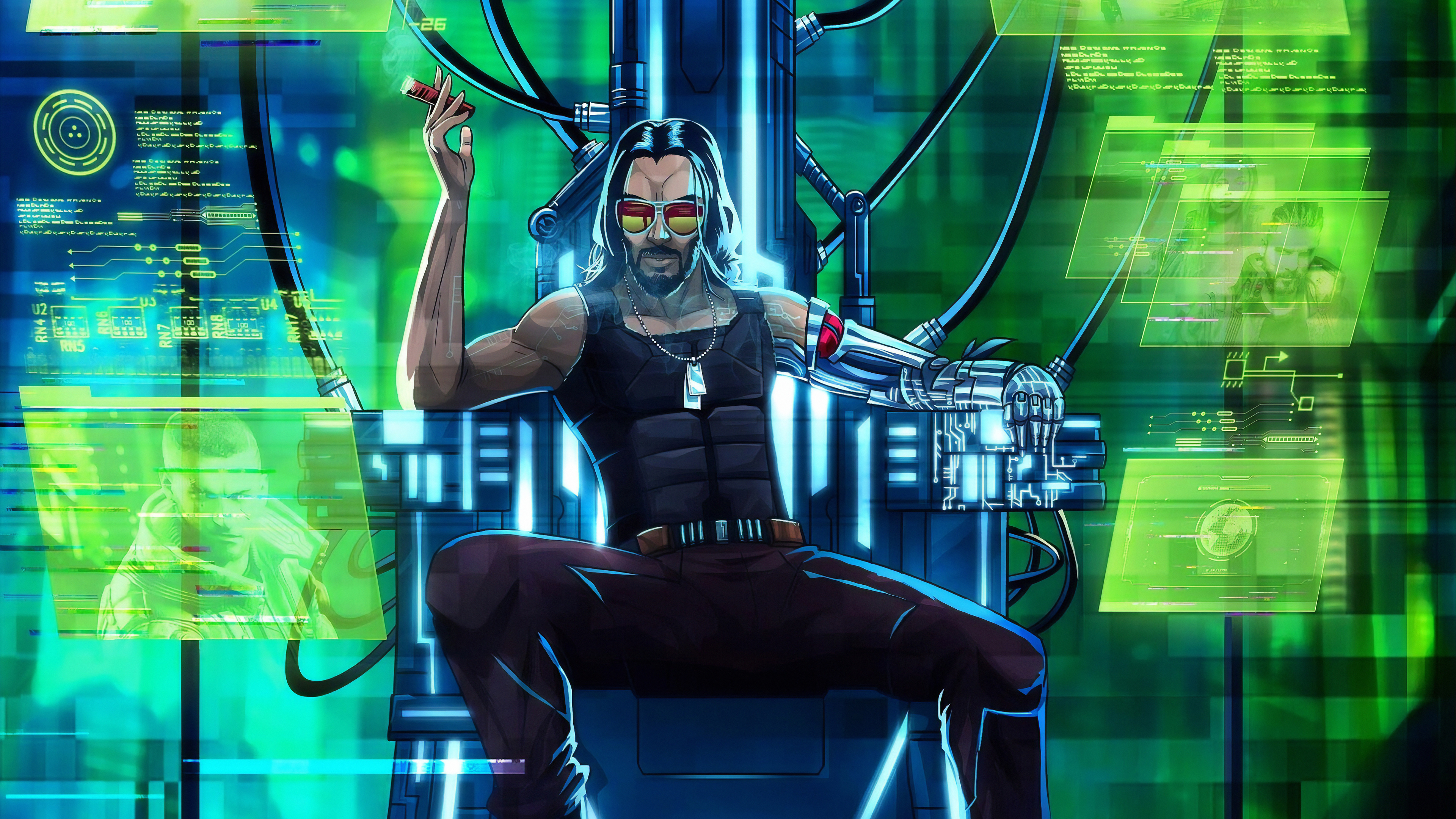 Включи кибер. Cyberpunk 2077 Киану. Киану Ривз киберпанк 2077. Cyberpunk Киану Ривз. Джонни Сильверхенд Cyberpunk 2077.