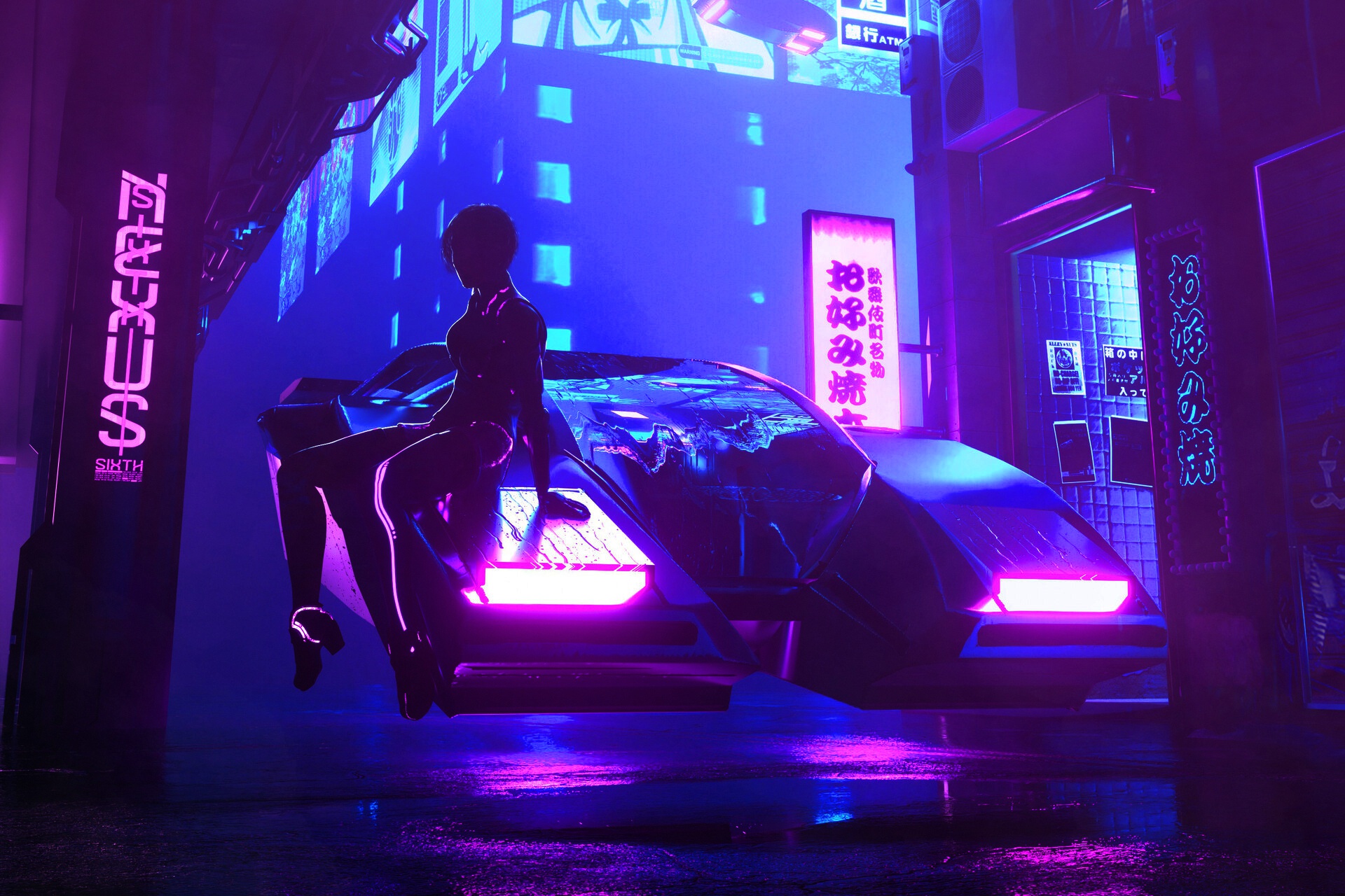 Pink Teal Digital Wallpaper Neon Cyberpunk HD Wallpaper - Eyecandy for your  XFCE-Desktop 