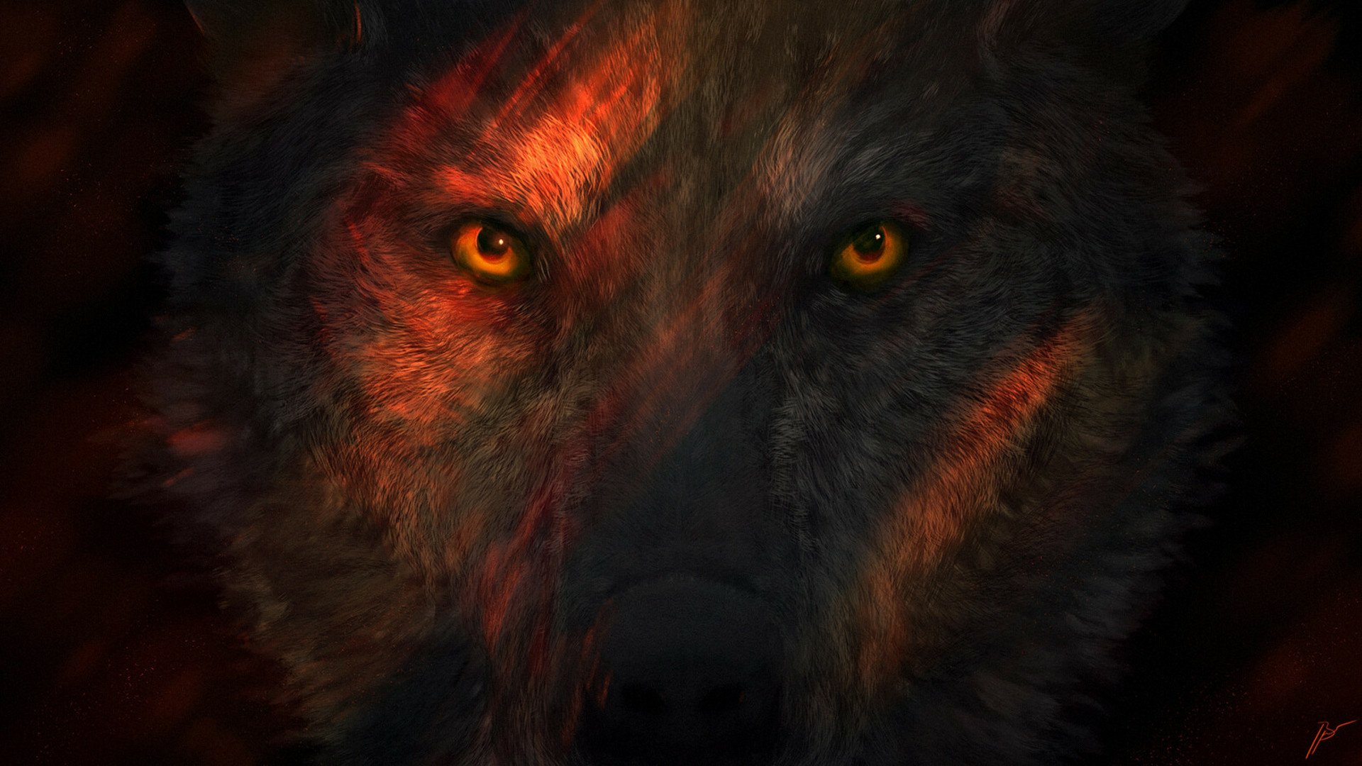 Фото волков с красными глазами