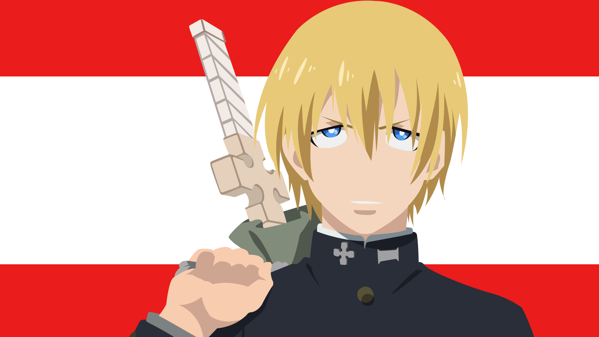 Arthur Boyle from Fire Force Minimalist Wallpaper for Dekstop HD