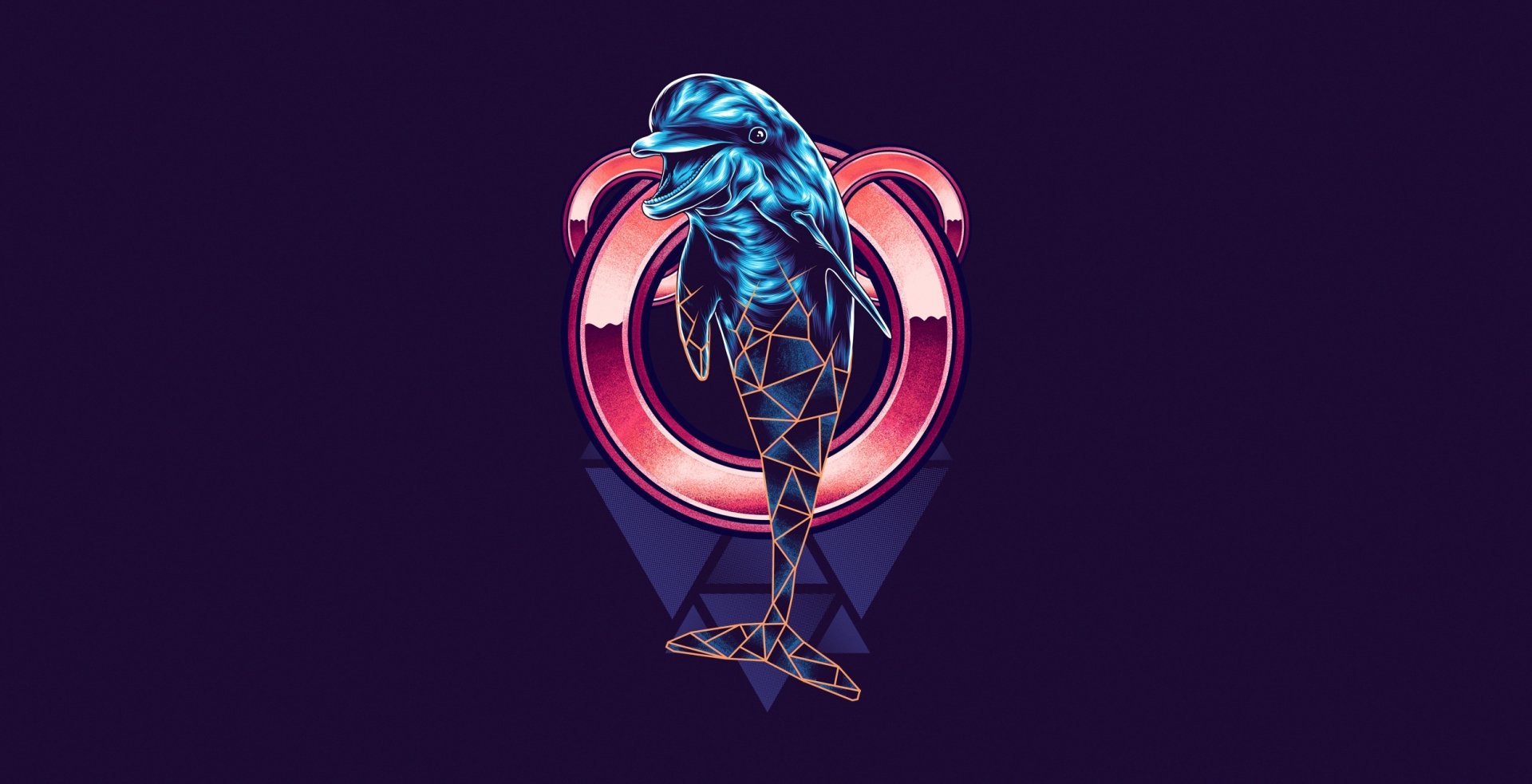 Download Retrowave Dolphin Animal Artistic HD Wallpaper by Hastaning Bagus Penggalih