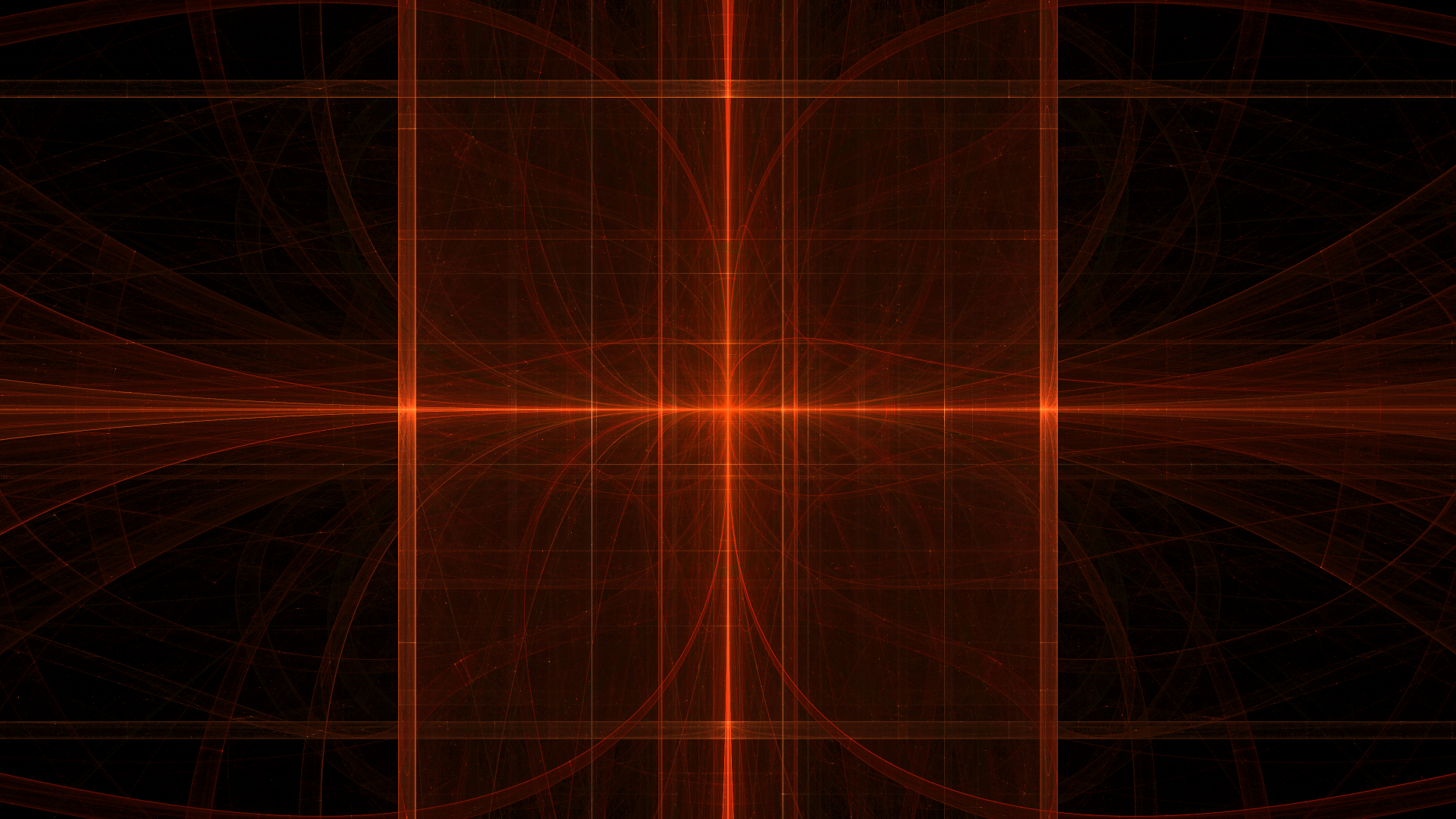 Abstract orange fractal design with intersecting glowing lines and geometric patterns, rendered in 4K Ultra HD as a vibrant PC desktop wallpaper background.