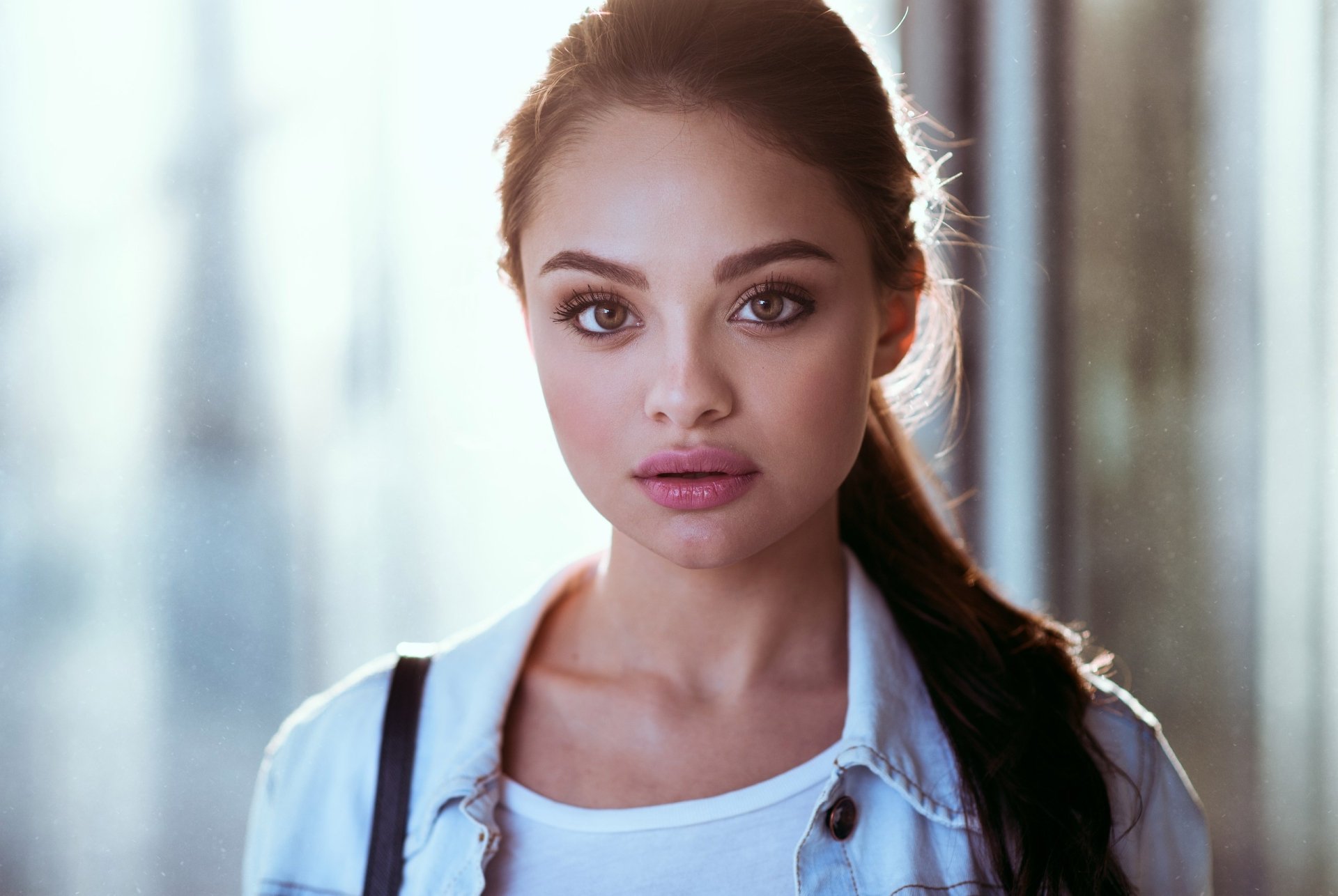 Download Brunette Face Woman Model HD Wallpaper by Andrey Firsov