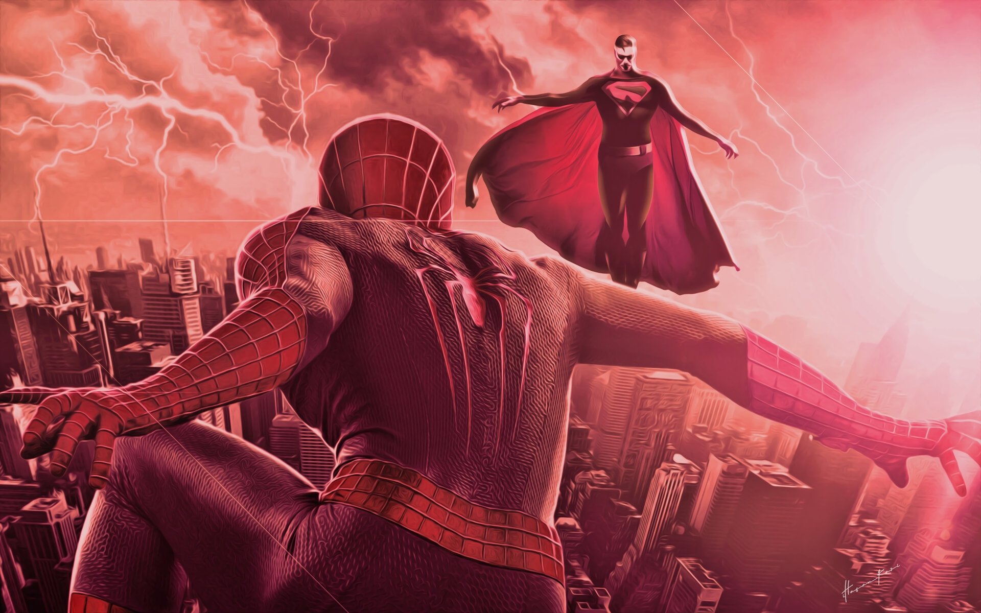 Download DC Comics Superman Comic Spider Man 4k Ultra HD Wallpaper by