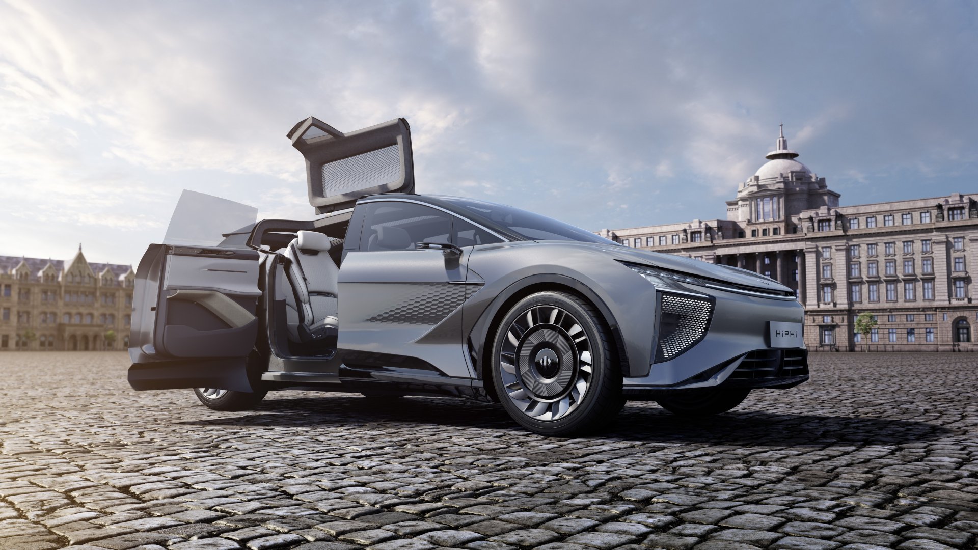 Download Electric Car SUV Human Horizons Vehicle Human Horizons HiPhi 1 8k Ultra HD Wallpaper