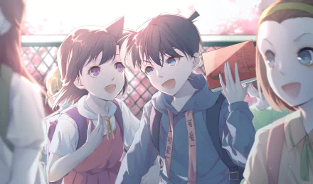 Mouri Ran Shinichi Kudo Anime Detective Conan HD Desktop Wallpaper | Background Image