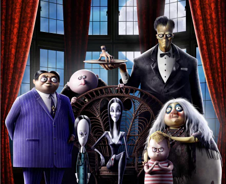 Grandmama (The Addams Family) Uncle Fester Pugsley Addams Wednesday Addams Gomez Addams Morticia Addams movie The Addams Family (2019) HD Desktop Wallpaper | Background Image