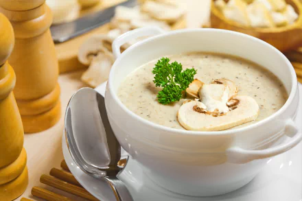 mushroom food soup HD Desktop Wallpaper | Background Image