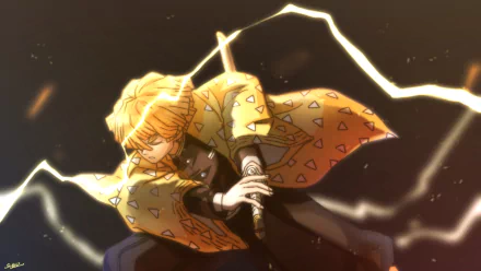 Zenitsu Agatsuma Anime Demon Slayer: Kimetsu no Yaiba HD Desktop Wallpaper | Background Image