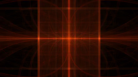 Abstract orange fractal design with intersecting glowing lines and geometric patterns, rendered in 4K Ultra HD as a vibrant PC desktop wallpaper background.