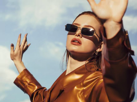 lipstick sunglasses American actress Celebrity Madelaine Petsch HD Desktop Wallpaper | Background Image