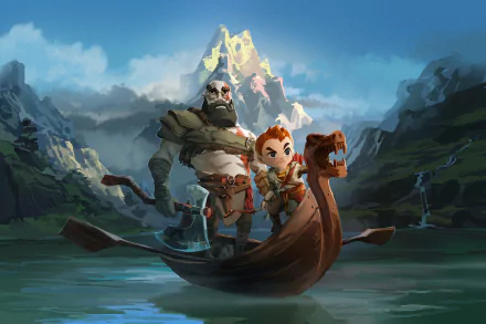 boat Atreus (God Of War) Kratos (God Of War) video game God of War HD Desktop Wallpaper | Background Image
