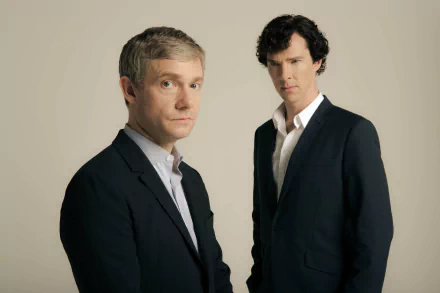 Martin Freeman Benedict Cumberbatch Sherlock Holmes TV Show Sherlock (TV series) HD Desktop Wallpaper | Background Image