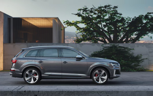 full-size car crossover car SUV silver car car Audi vehicle Audi Q7 HD Desktop Wallpaper | Background Image