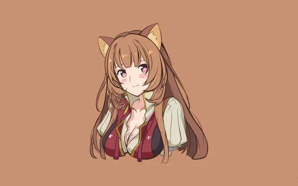 HD desktop wallpaper featuring Raphtalia from the anime The Rising of the Shield Hero. The image shows her with a neutral background, highlighting her detailed character design.