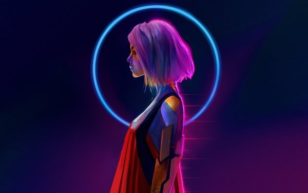 Sci Fi Cyborg Pink Hair Short Hair HD Wallpaper | Background Image