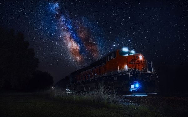 Vehicles Train Sky Stars Night HD Wallpaper | Background Image