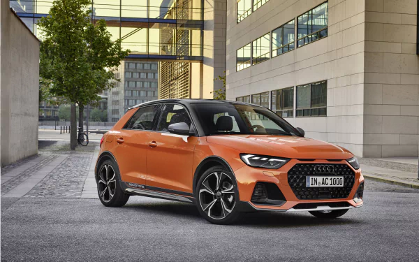 compact car orange car car Audi vehicle Audi A1 HD Desktop Wallpaper | Background Image