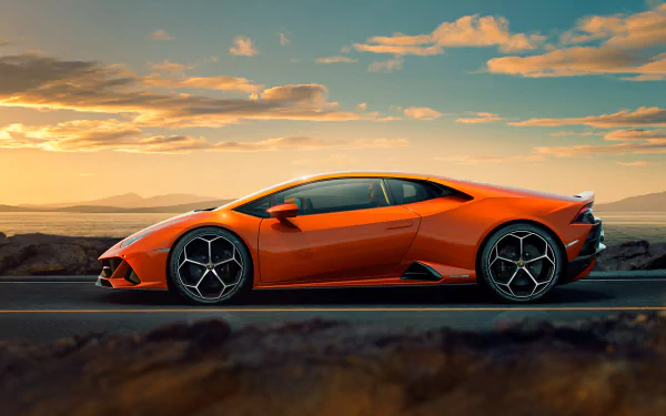 supercar orange car car Lamborghini vehicle Lamborghini Huracan Evo HD Desktop Wallpaper | Background Image