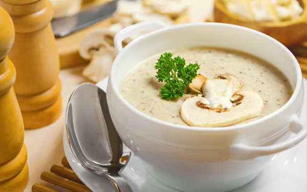 mushroom food soup HD Desktop Wallpaper | Background Image