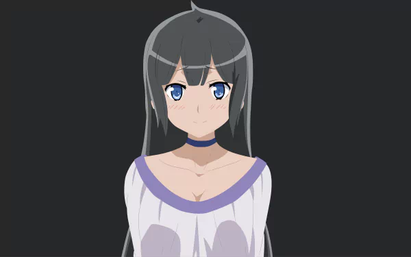 Hestia (DanMachi) — Is It Wrong to Try to Pick Up Girls in a Dungeon? anime 8K Ultra HD PC wallpaper: frontal portrait, long dark hair, blue eyes, white dress, choker.