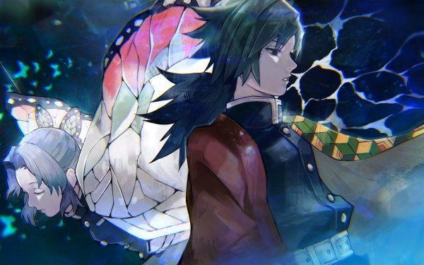 Anime Demon Slayer: Kimetsu no Yaiba Demon Slayer Shinobu Kochou Giyuu Tomioka GiyuShino HD Wallpaper | Background Image
