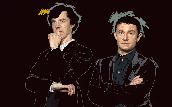 Martin Freeman Benedict Cumberbatch TV Show Sherlock (TV series) HD Desktop Wallpaper | Background Image