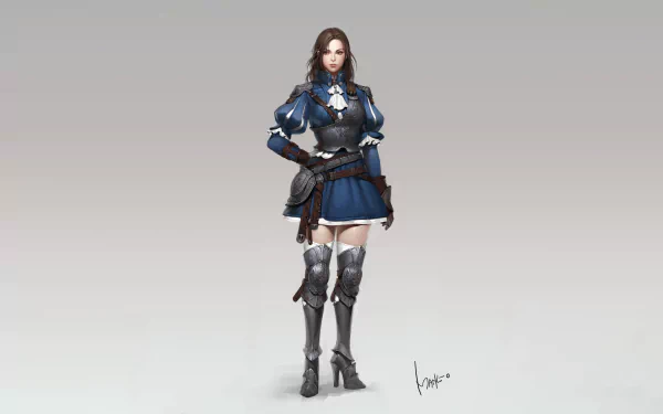 brown hair woman warrior fantasy HD Desktop Wallpaper | Background Image